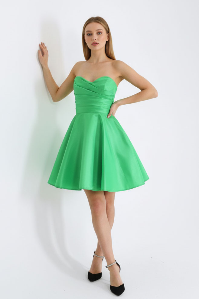 Къса зелена рокля тип принцеса "Green Bella"